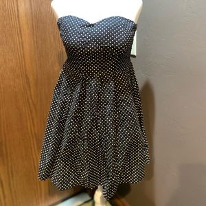 Polka dot strapless dress